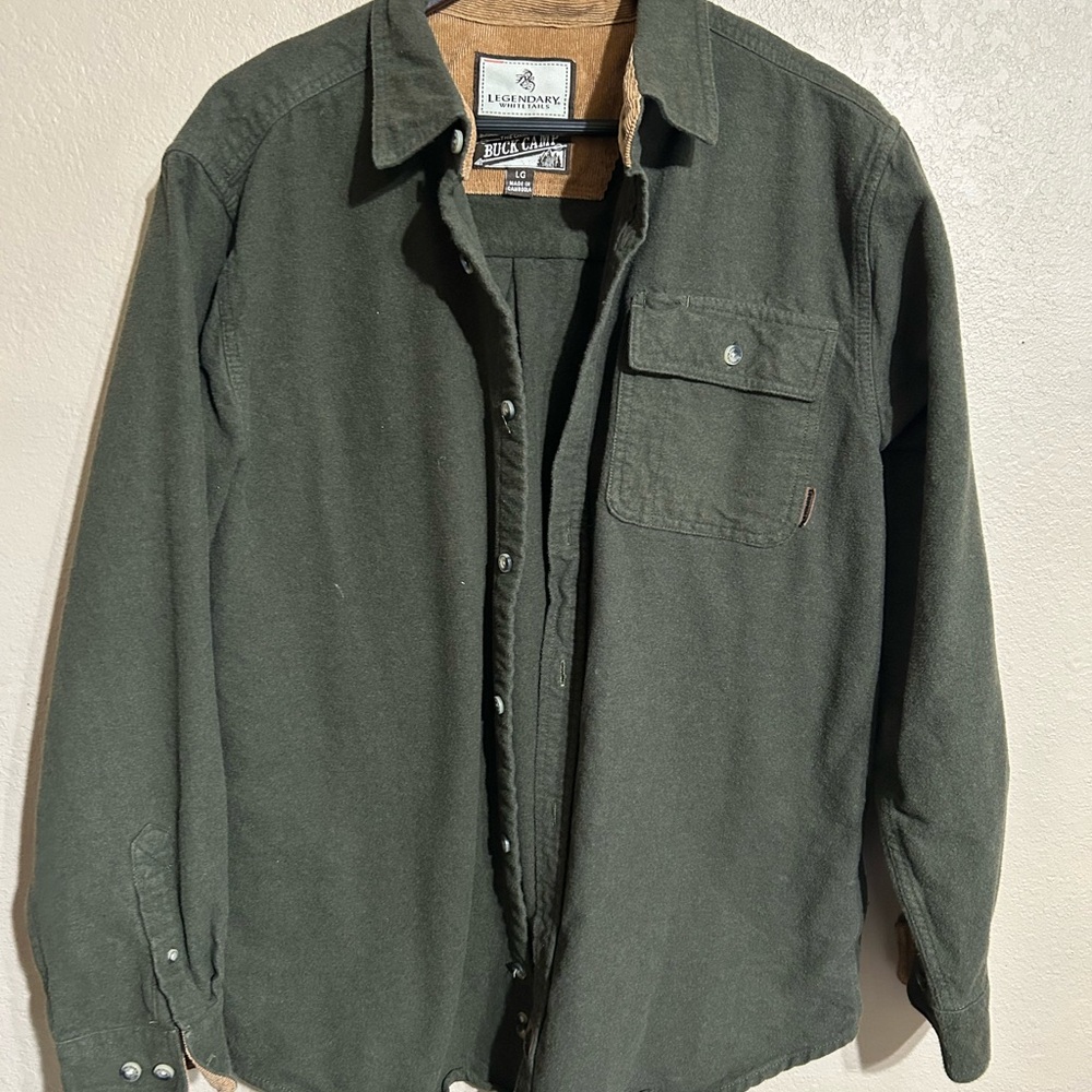 Legendary White Tails The Original Buck Camp Flannel Shirt Green Size L